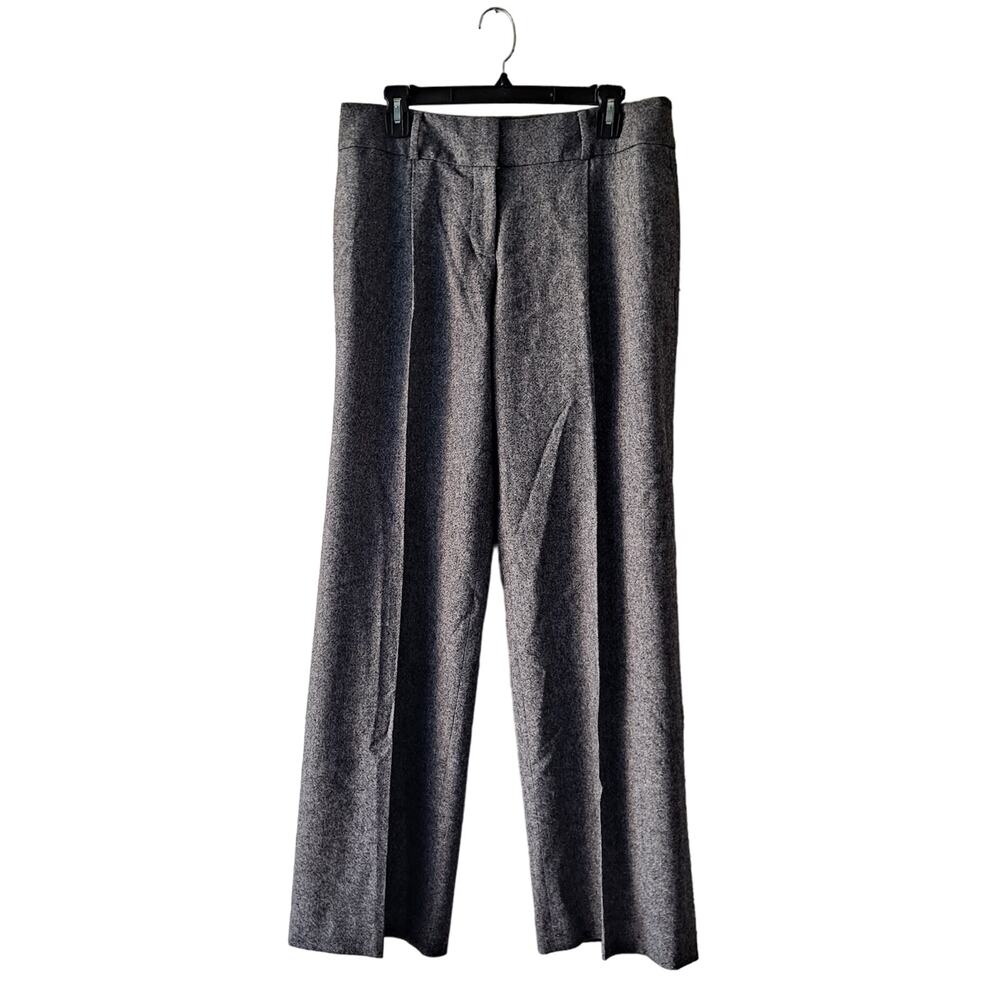 Ann Taylor Loft Julie Dress Pants Wool Blend Wide Leg Trouser Gray Womens Size 8